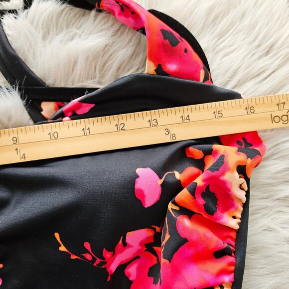 Swimsuits For All Aquabelle One Piece Swimsuit Sz 14 Floral Ruched Tummy Control - Picture 12 of 13